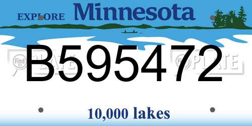 B595472 Minnesota License Plate
