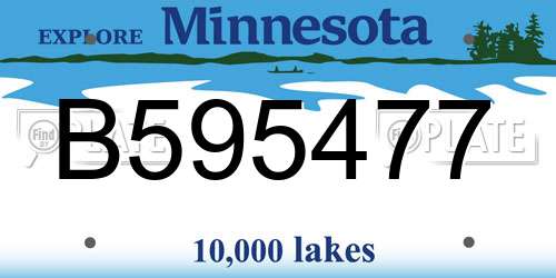 B595477 Minnesota License Plate