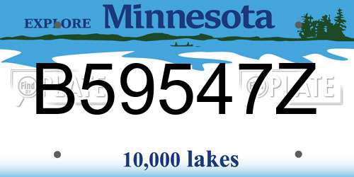 B59547Z Minnesota License Plate