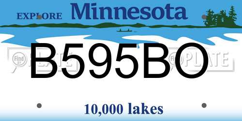 B595BO Minnesota License Plate