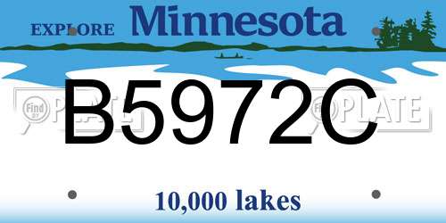 B5972C Minnesota License Plate