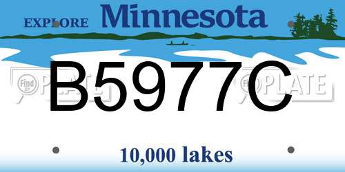 B5977C Minnesota License Plate