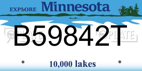 B59842T Minnesota License Plate