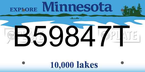B59847T Minnesota License Plate