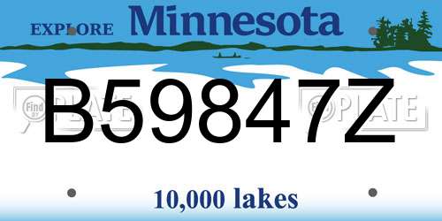 B59847Z Minnesota License Plate