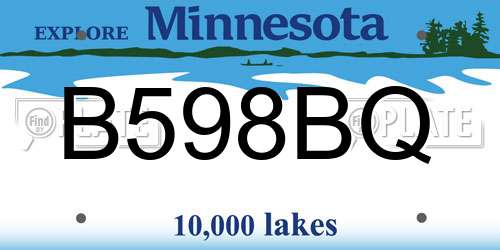 B598BQ Minnesota License Plate