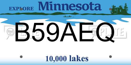 B59AEQ Minnesota License Plate