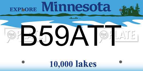 B59ATT Minnesota License Plate