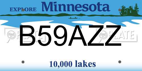 B59AZZ Minnesota License Plate