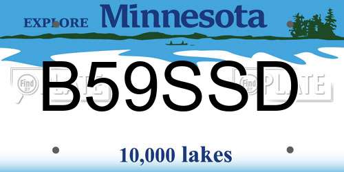 B59SSD Minnesota License Plate