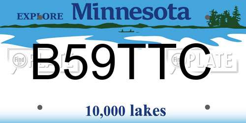 B59TTC Minnesota License Plate