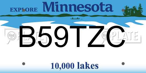 B59TZC Minnesota License Plate
