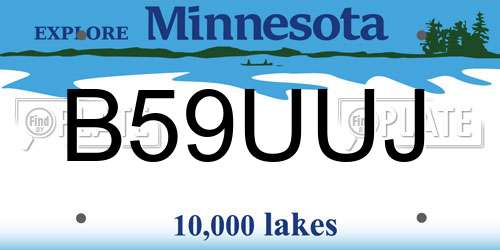 B59UUJ Minnesota License Plate