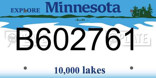 B602761 Minnesota License Plate