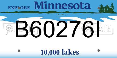 B60276I Minnesota License Plate