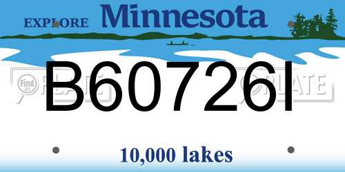 B60726I Minnesota License Plate