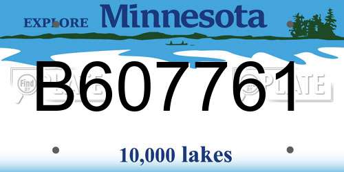 B607761 Minnesota License Plate