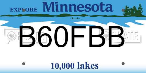 B60FBB Minnesota License Plate
