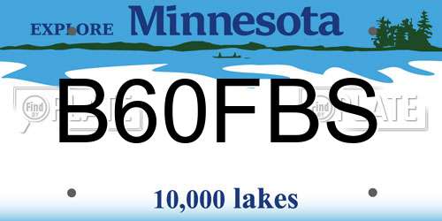 B60FBS Minnesota License Plate