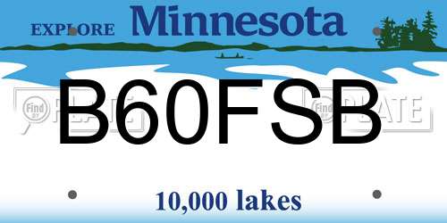 B60FSB Minnesota License Plate
