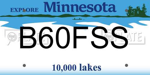 B60FSS Minnesota License Plate