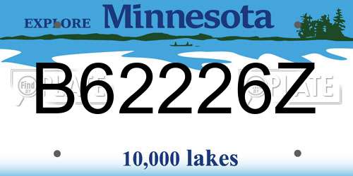 B62226Z Minnesota License Plate