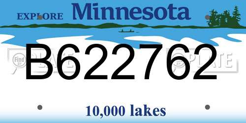 B622762 Minnesota License Plate