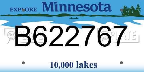 B622767 Minnesota License Plate