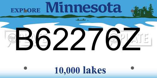 B62276Z Minnesota License Plate