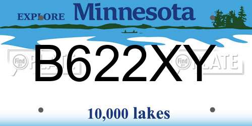 B622XY Minnesota License Plate