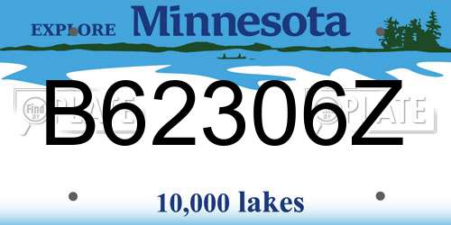 B62306Z Minnesota License Plate