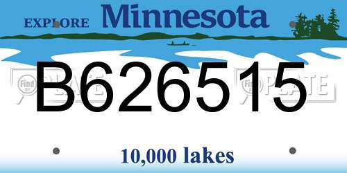 B626515 Minnesota License Plate