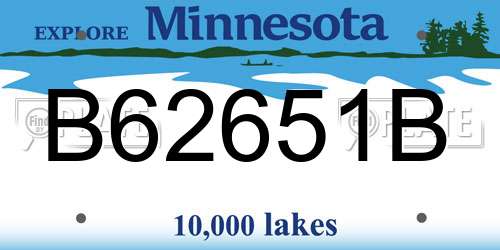 B62651B Minnesota License Plate