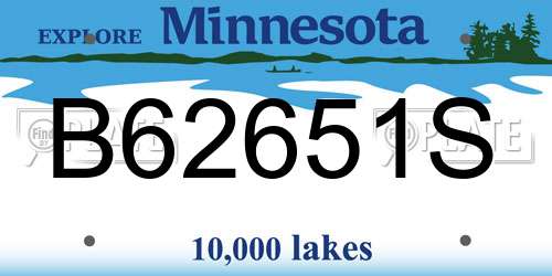 B62651S Minnesota License Plate