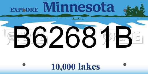 B62681B Minnesota License Plate