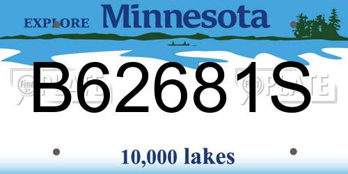 B62681S Minnesota License Plate