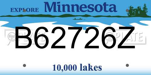 B62726Z Minnesota License Plate