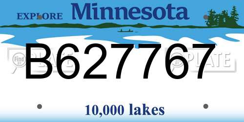 B627767 Minnesota License Plate