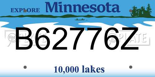 B62776Z Minnesota License Plate