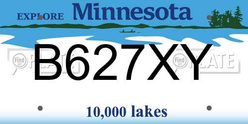 B627XY Minnesota License Plate