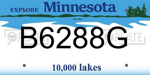 B6288G Minnesota License Plate