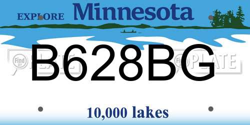 B628BG Minnesota License Plate