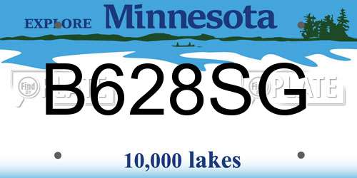 B628SG Minnesota License Plate