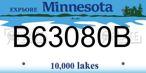 B63080B Minnesota License Plate