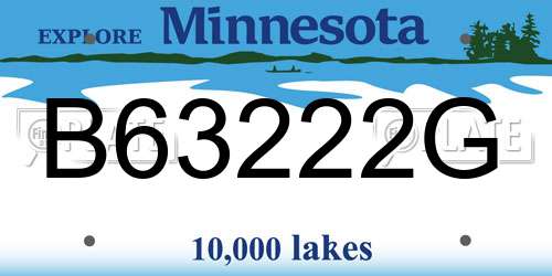 B63222G Minnesota License Plate