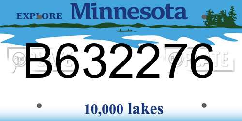 B632276 Minnesota License Plate