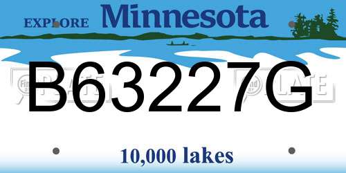 B63227G Minnesota License Plate