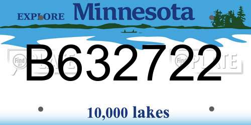 B632722 Minnesota License Plate