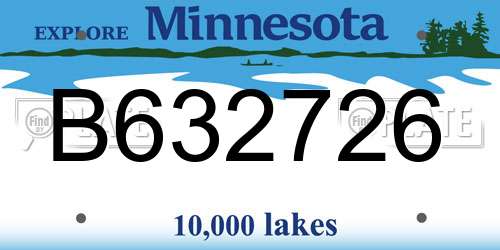 B632726 Minnesota License Plate