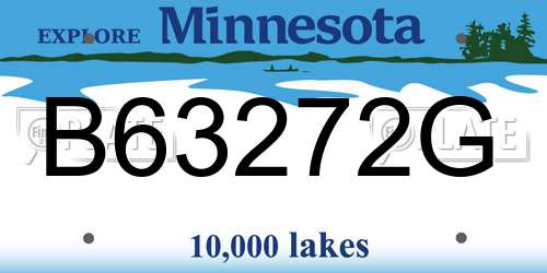 B63272G Minnesota License Plate
